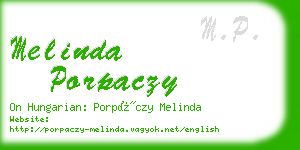 melinda porpaczy business card